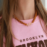 Halskette Bubble Stone Karamell